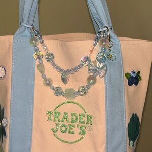 Trader Joe's blue customized Embroidered Tote Bag